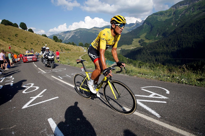 Greg van Avermaet climbs during Tour de France 10th stage