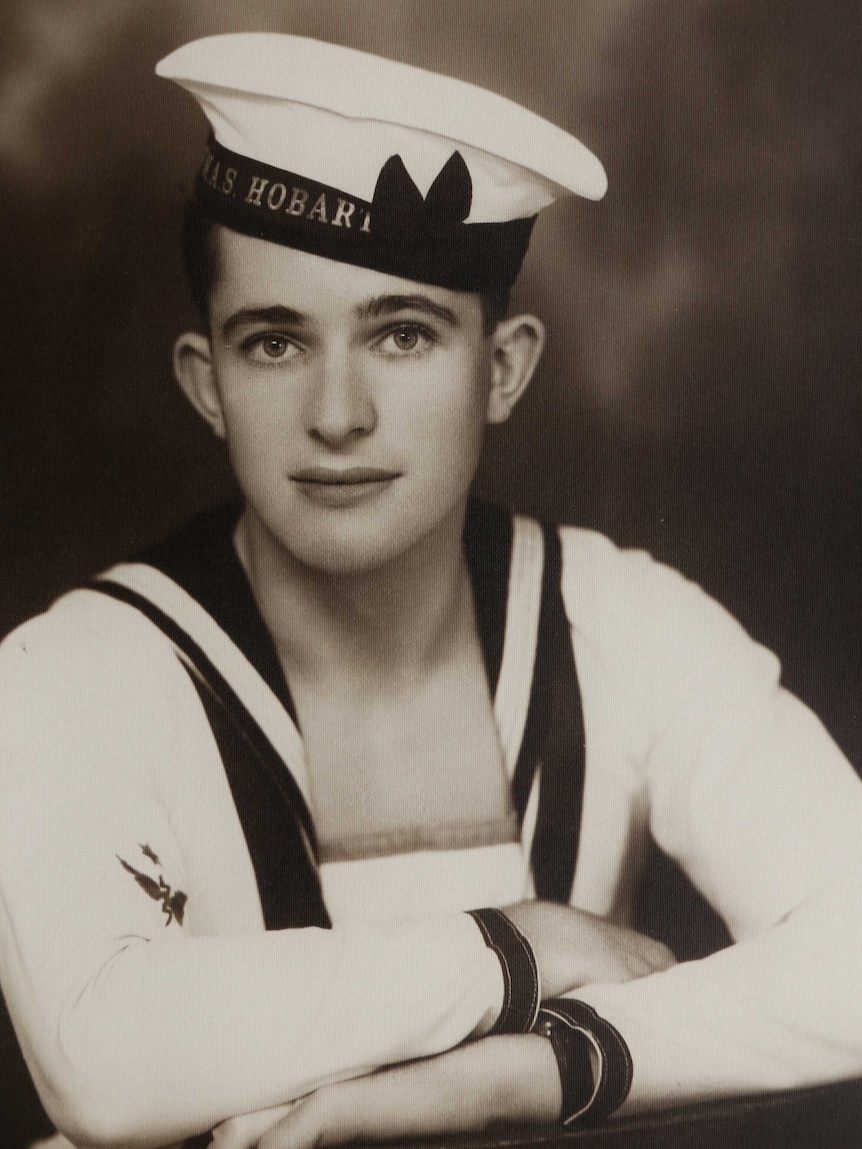 Young portrait of HMAS Hobart survivor Gordon Johnson.