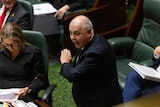 Tim Pallas delivering a speech during question time.