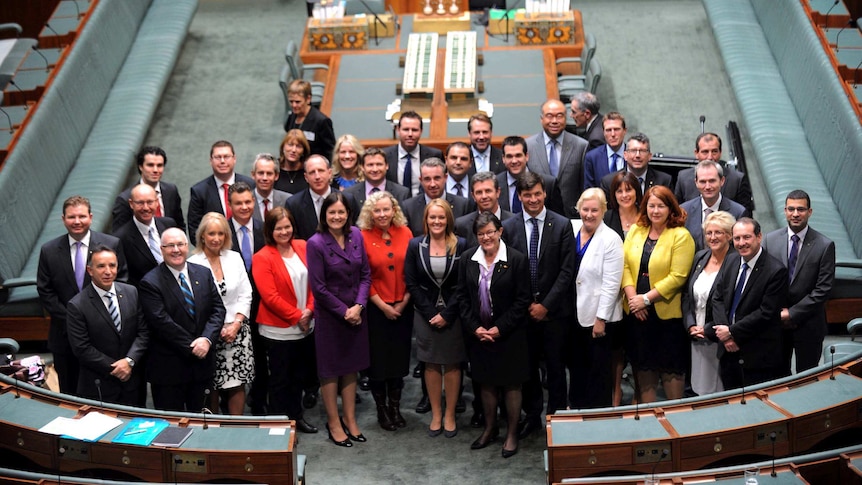 The class of 2013: newly elected MPs pose for a photo in the House of Representatives.