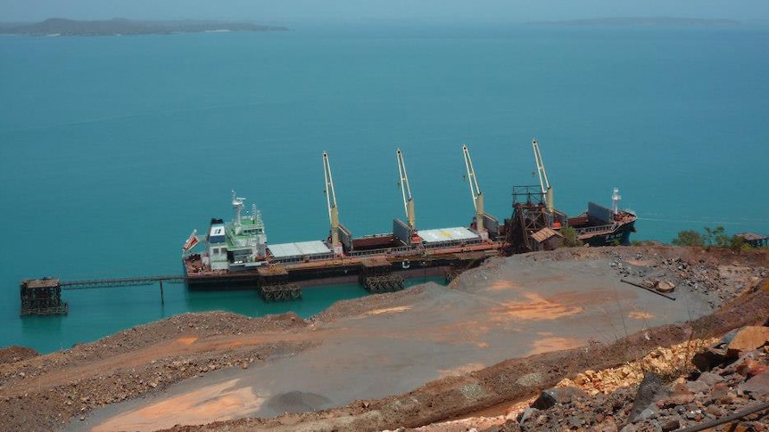 A tanker at Cockatoo Island where iron ore is mined