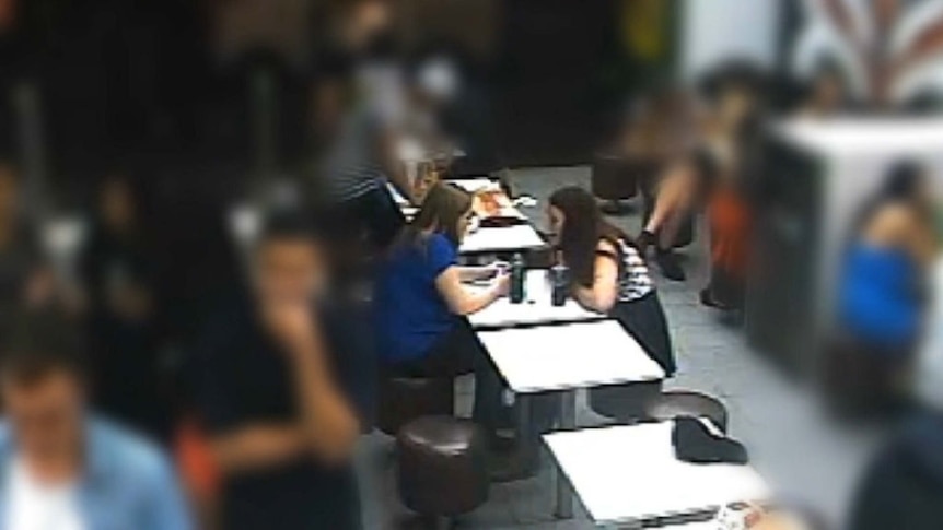CCTV shows Brittany Watts and Saxon Mullins at McDonald's in Kings Cross