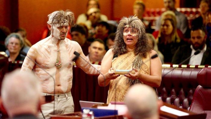 Aboriginal presentations in NSW Parliament, when the Aboriginal Languages Bill was passed in NSW in October 2017.