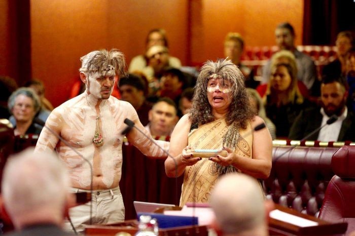 Aboriginal presentations in NSW Parliament, when the Aboriginal Languages Bill was passed in NSW in October 2017.