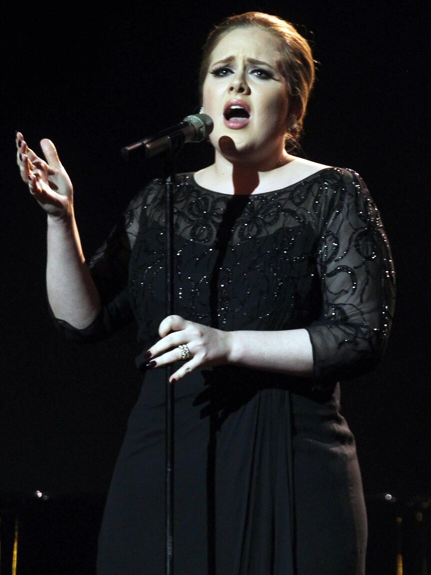 Adele performs at The Brit Awards in 2011.