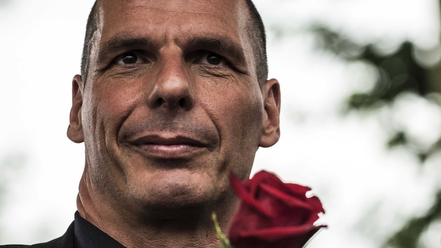 Yanis Varoufakis at the 43rd annual Fête de la Rose political meeting in Frangy-en-Bresse.