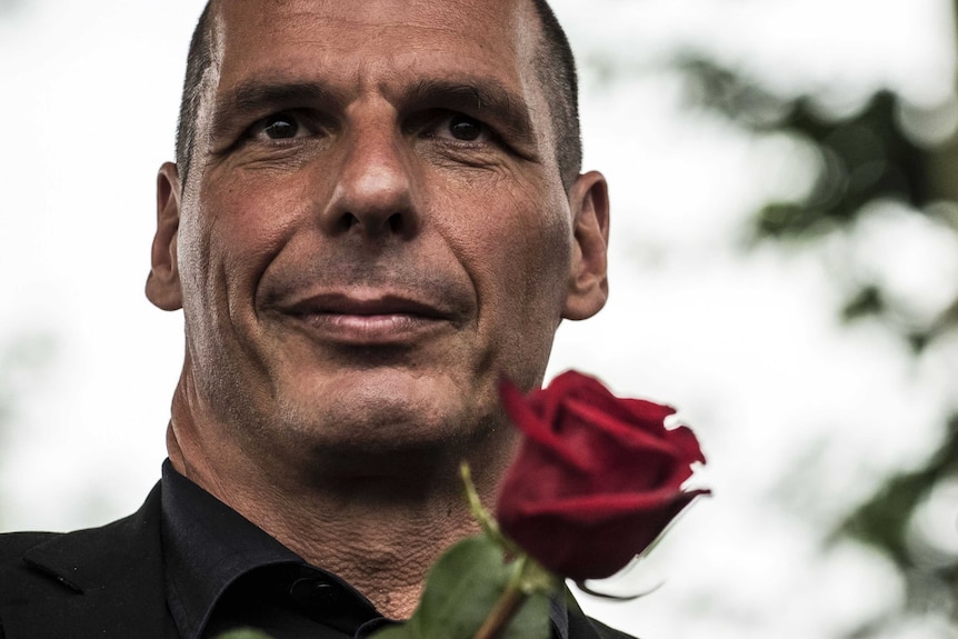 Yanis Varoufakis at the 43rd annual Fête de la Rose political meeting in Frangy-en-Bresse.