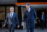 Tasmania Premier Jeremy Rockliff with AFL chief executive Gillon McLachlan.