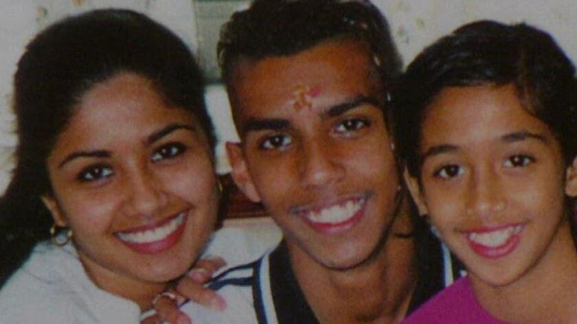 (LtoR) Neelma Singh, 24, her 18-year-old brother Kunal and 12-year-old sister Sidhi, were found dead in a spa in a Bridgeman Downs home in 2003.