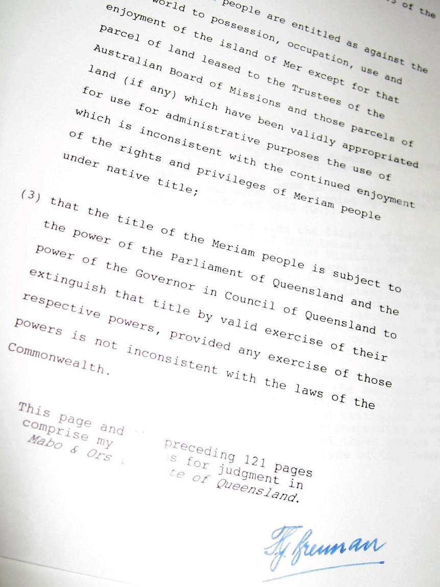 The 1992 Mabo decision