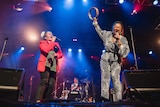 Vika and Linda Bull perform on stage at Bluesfest, Byron Bay, 2022