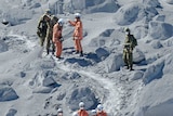 Injured person carried off mountain