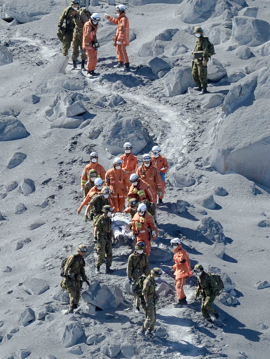 Injured person carried off mountain