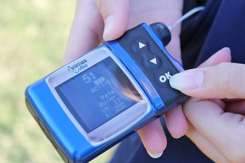 An insulin pump used in the management of diabetes