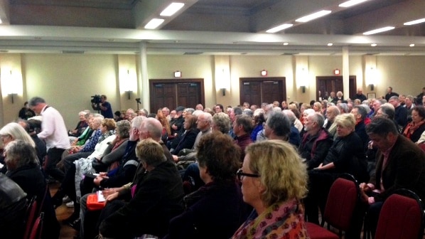 Residents at the Stop the Rot meeting in Newcastle City Hall overnight.