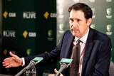 Cricket Australia chief executive James Sutherland speaks in Perth on November 4, 2016.