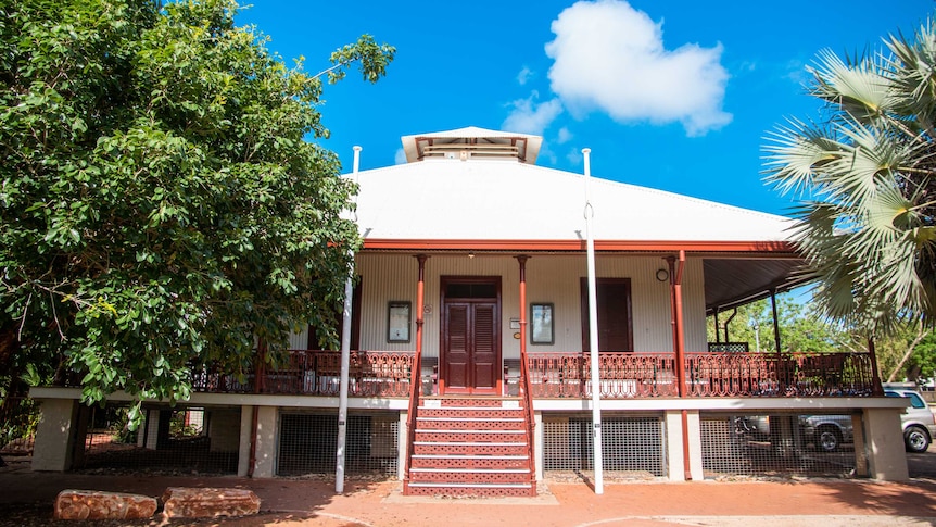 A country courthouse on a sunny day.