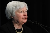 Janet Yellen addresses a conference.