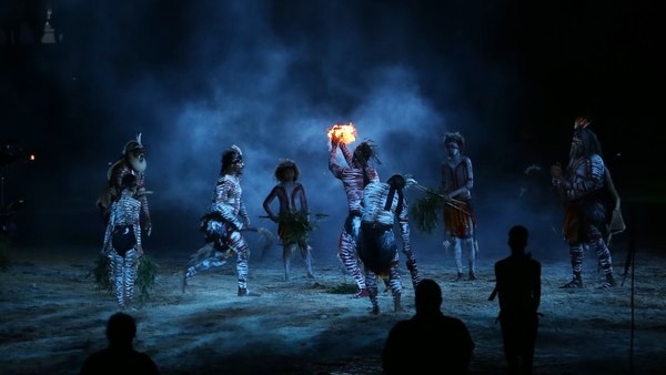 Luther Cora and his family perform a traditional smoking ceremony