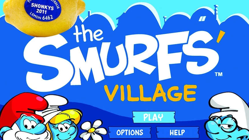 Smurfs' village app from Choice's 2011 Shonky Awards.