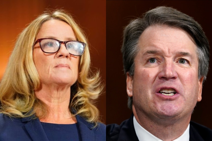 Composite of Brett Kavanaugh and Christine Blasey Ford