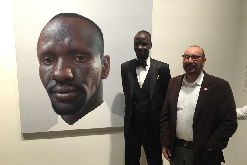 Artist Nick Stathopoulos' portrait of Deng Adut won the People's Choice award at the Archibald Prize.