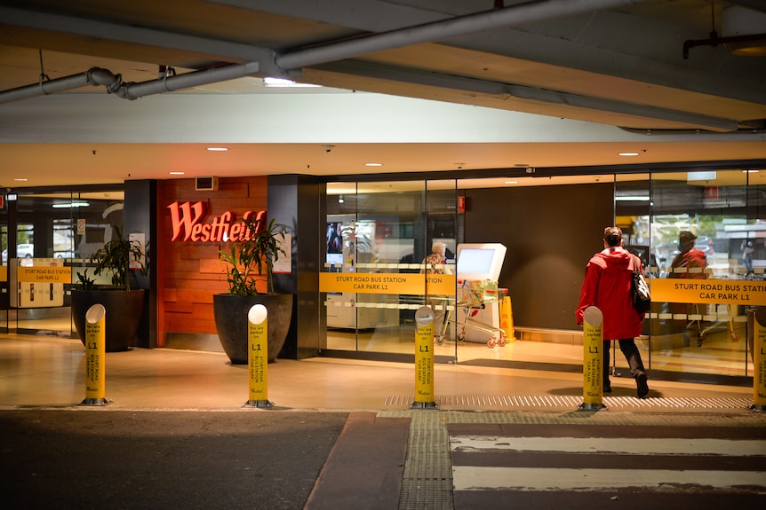 An entrance to the Westfield Marion Shopping Centre.