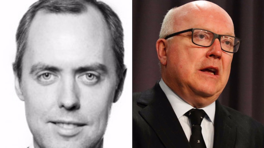 Head shots of Solicitor-General Stephen Donaghue (left) and Attorney-General George Brandis (right).
