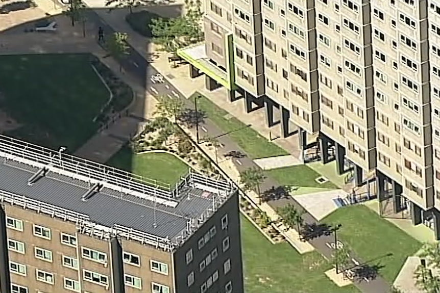 Carlton's housing commission flats seen from above