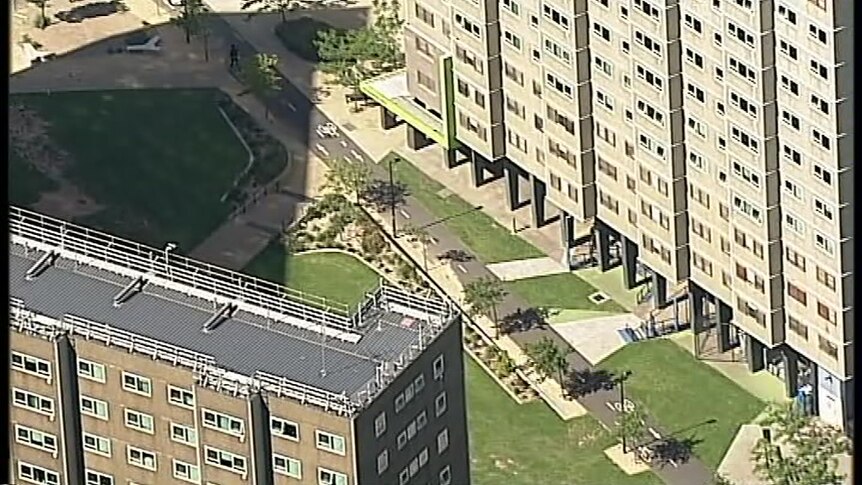 Carlton's housing commission flats seen from above