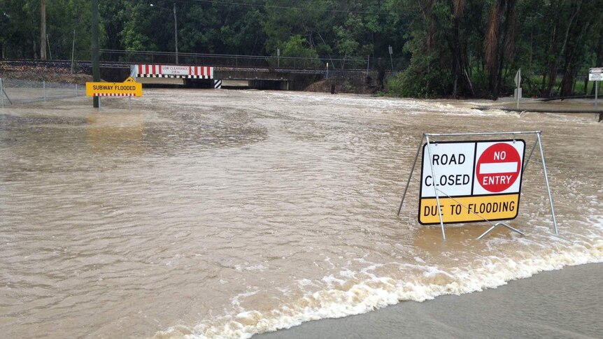 Floodwaters force road closure at Pomona
