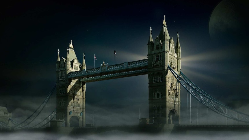 Tower Bridge London in fog