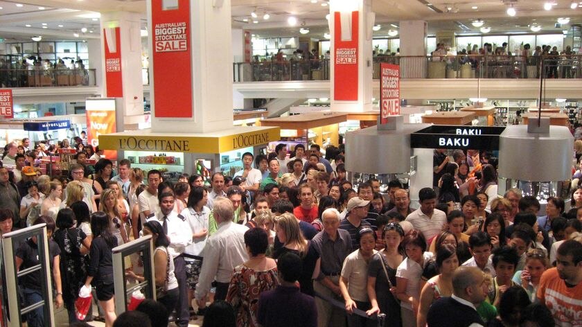 People queue for the Boxing Day bargains
