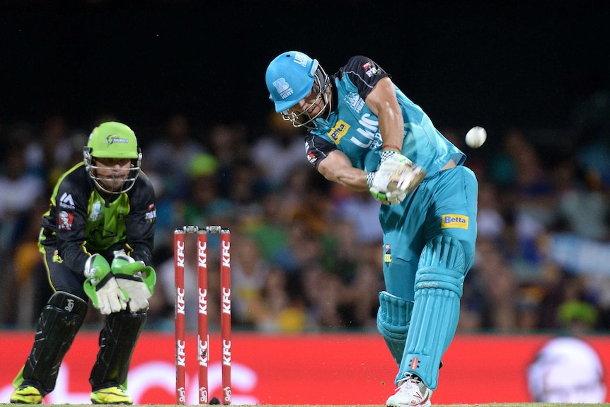 Chris Lynn hits out for the Brisbane Heat