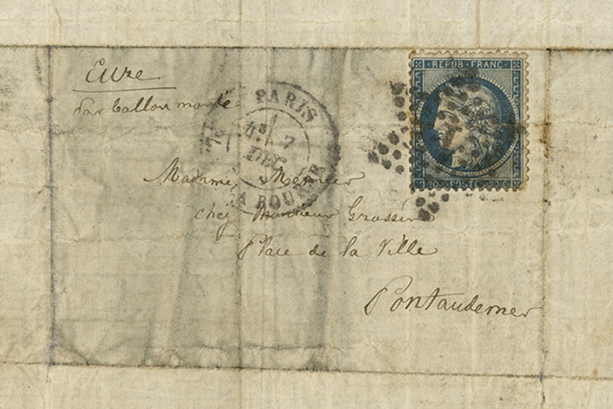 The letter flown out of Paris in 1870 in a hot air balloon.