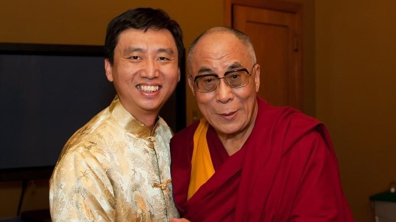 Chade-Meng Tan, whose official job title at Google was Jolly Good Fellow, meets with the Dalai Lama.