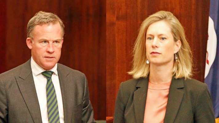 Composite image of  Will Hodgman and Rebecca White in Parliament