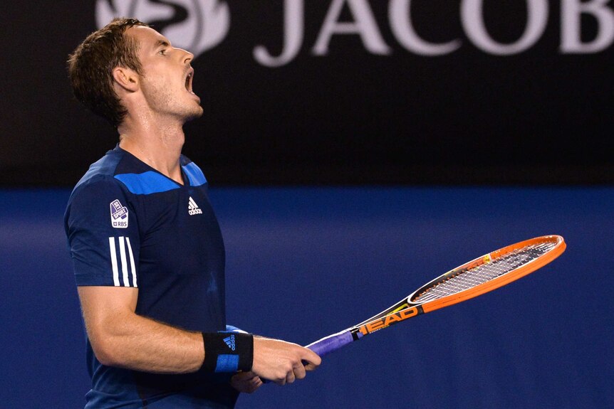 Show of emotion ... Andy Murray reacts after a point