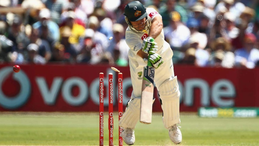 Ricky Ponting is clean bowled