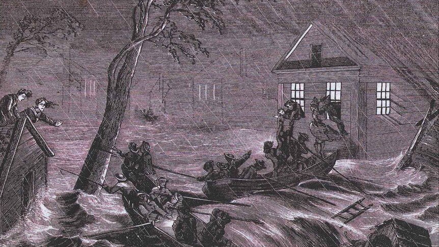 An illustration of the 1867 Hawkesbury flood