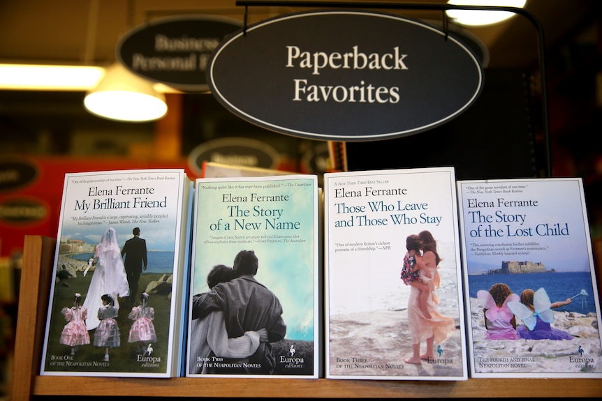 Four of Elena Ferrante's novels.