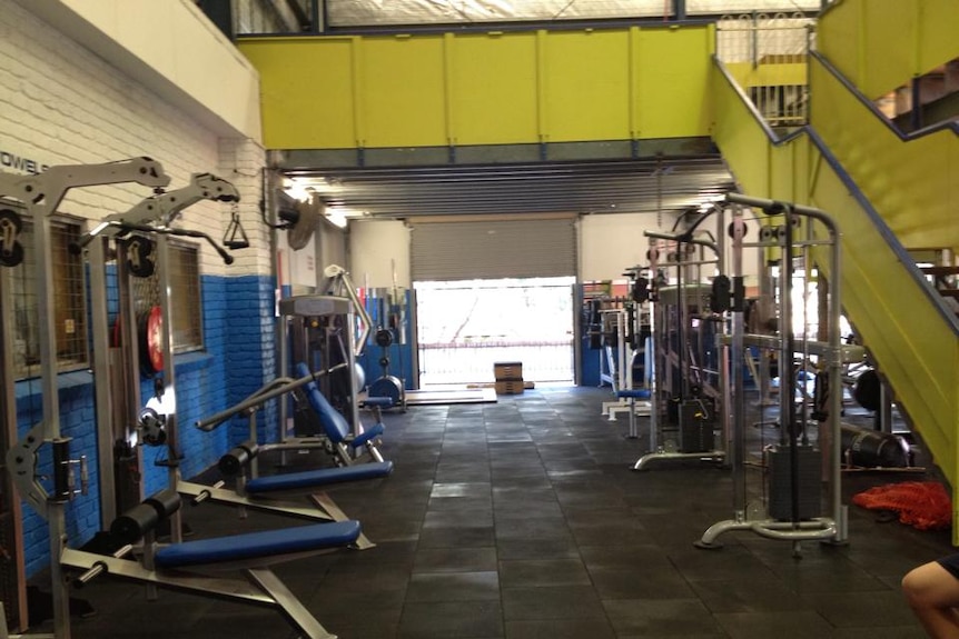 Weight lifting equipment at the Pine Rivers gym, where Ben Shaw was critically injured.