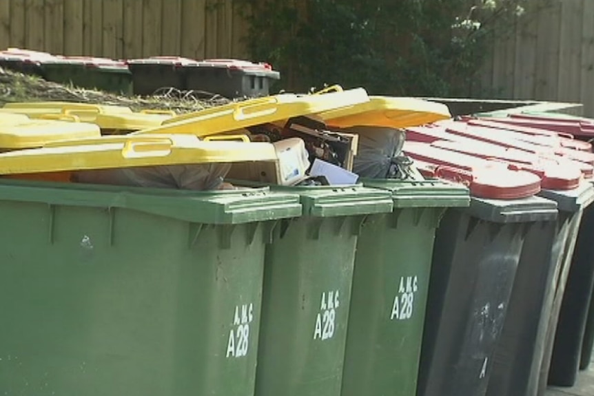 Uncollected rubbish in Sydney