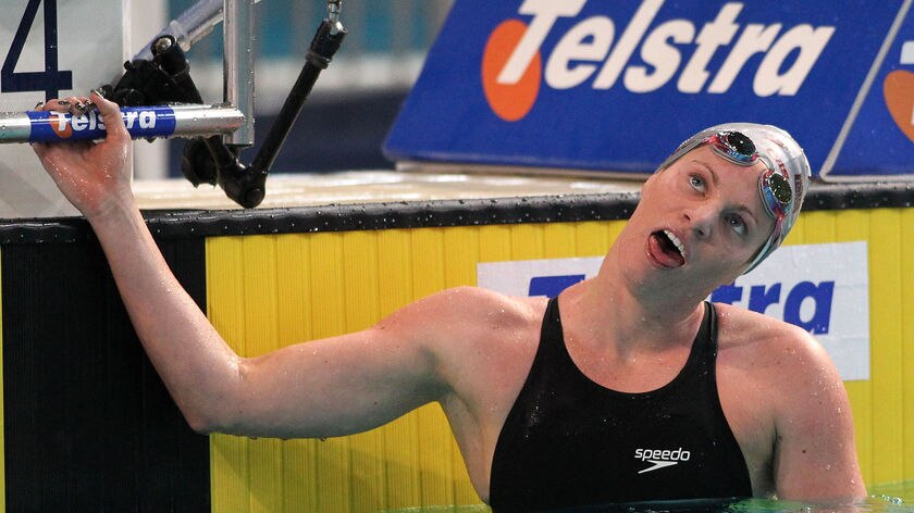 Pressure's off...Seebohm said she 'totally forgot about' the backstroke record when she backed up for the 100m IM.