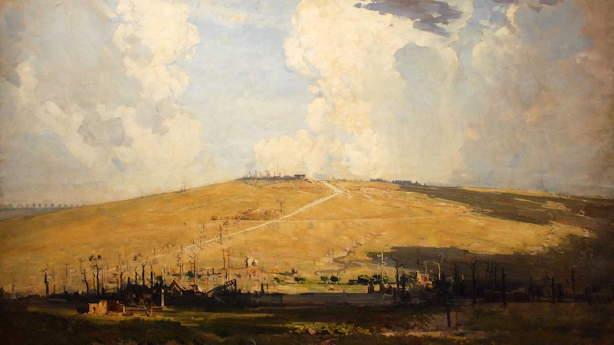 Arthur Streeton's Mount St Quentin, oil-on-canvas, completed in 1918