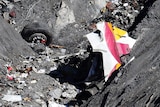 Wheel and part of body of crashed Germanwings plane