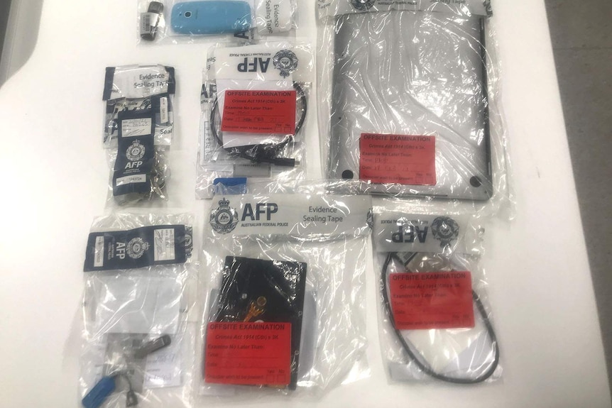 Items seized by the AFP in plastic bags