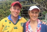 Young farmer Bill Browning and his mother Jodie stand in front of the family work ute, at the farmhouse near Narromine.