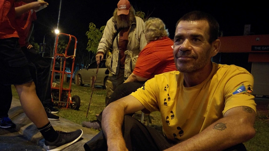 Roy Jordan gets enough food from outreach nights to keep him going for a few days.