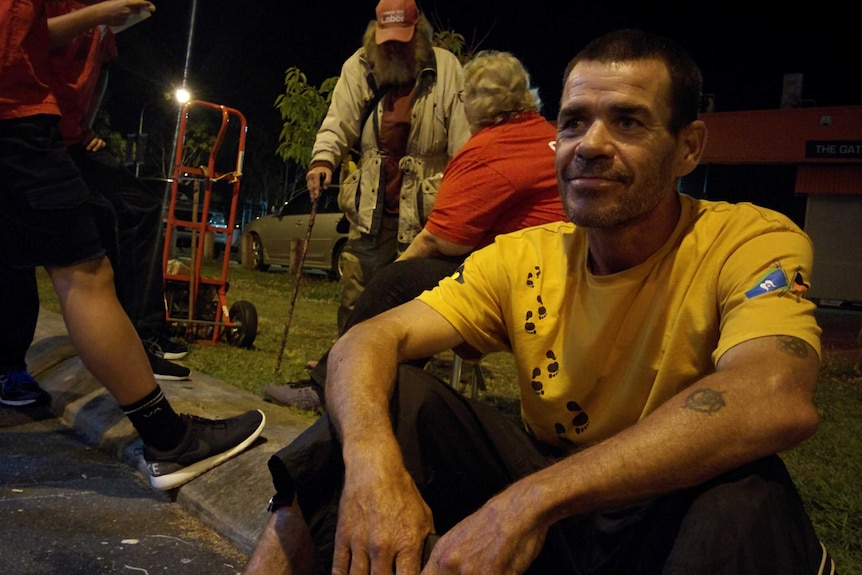 Roy Jordan gets enough food from outreach nights to keep him going for a few days.